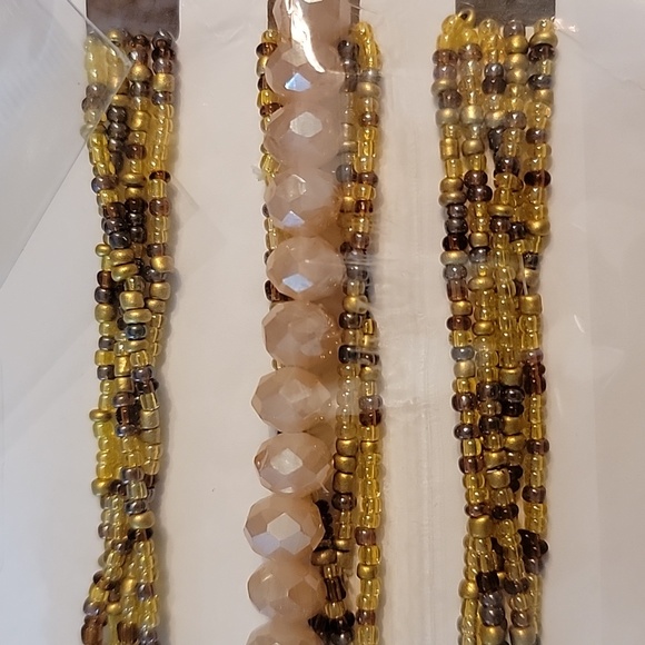 Boho Beaded Charm Earth Tone Stretchy Bracelet Set NWT - Picture 6 of 7